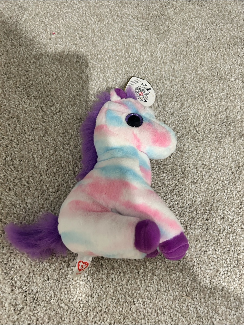 Ty Tie-Dye Unicorn Beanie Boo in Purple, Pink & Blue